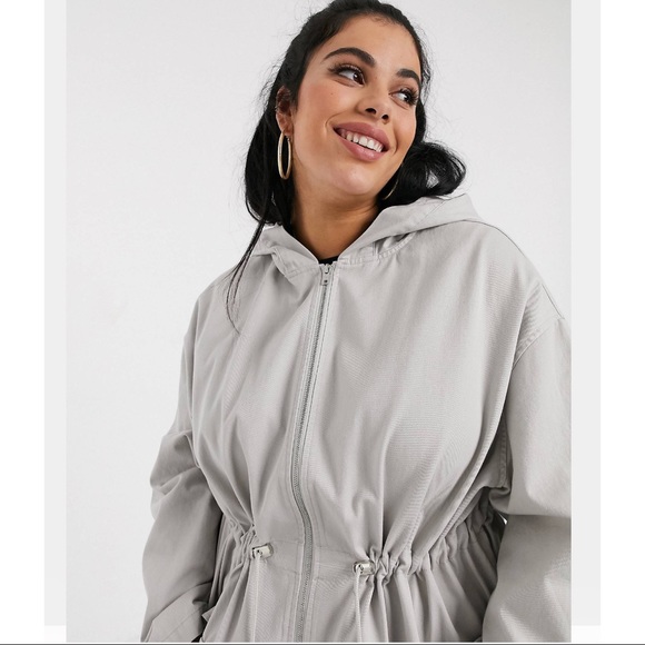 NWT ASOS Lightweight Parka in Washed Gray - Picture 3 of 4